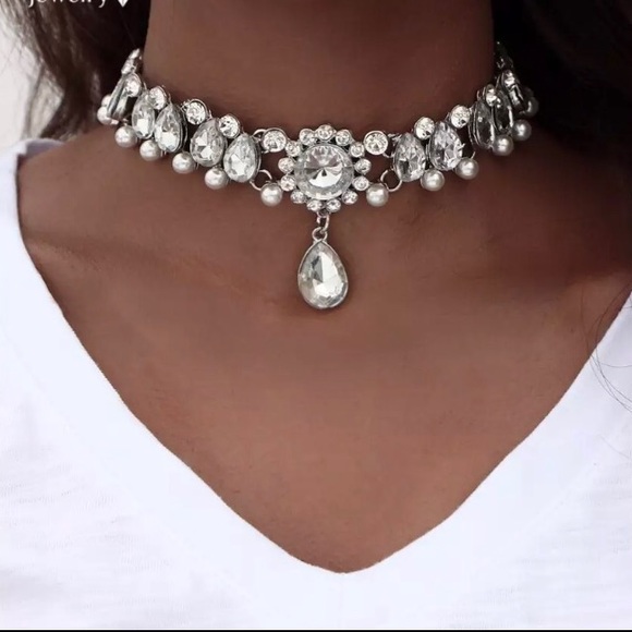 💙💎GRATEFUL💙MAKER💎💙 Jewelry - NEW!💙💎RHINESTONE & PEARL LOOK CHOKER!💎💙LOVELY!